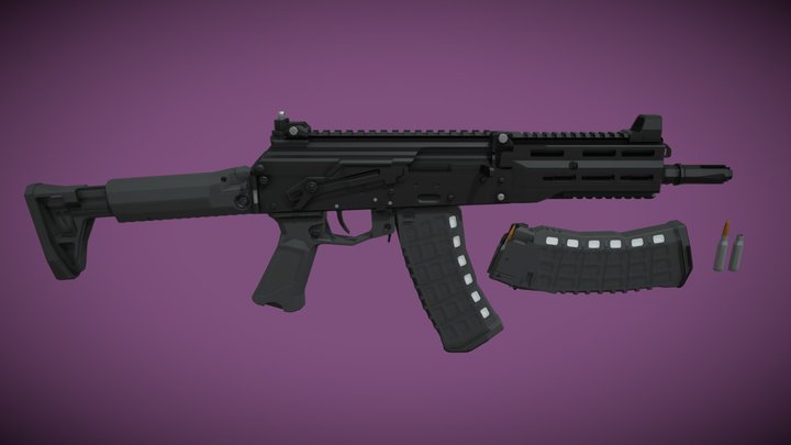 low-poly AK-12 SK – Modello 3D gratuito STL