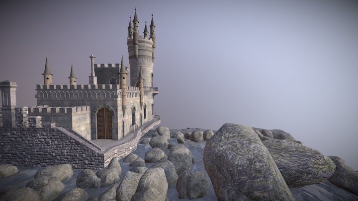 Hill Castle 3D Model