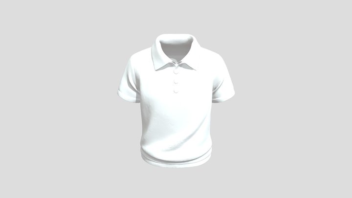 Blue Polo Shirt Illustration 3D Model