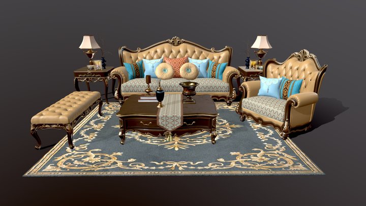Sectional sofa04 3D Model