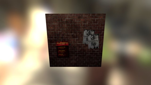 Back Alley - Brick Wall w/ Posters 2 3D Model
