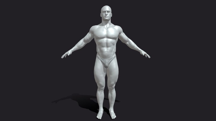 T-Pose Cleaned Male Scan 3D Model
