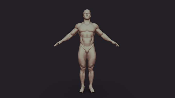 T-Pose Cleaned Male Scan 3D Model