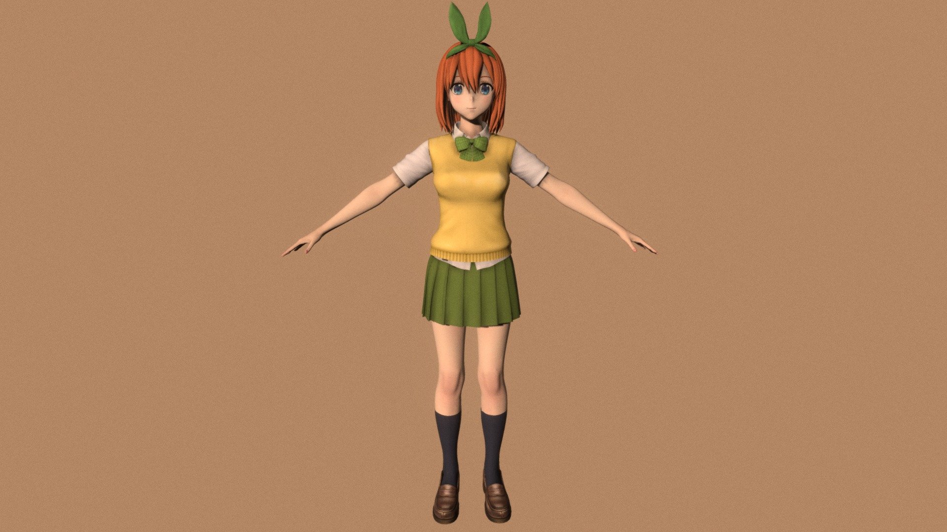 T Pose Rigged Model Of Yotsuba Nakano Buy Royalty Free 3d Model By 3d