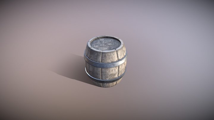 Stylized Barrel 3D Model