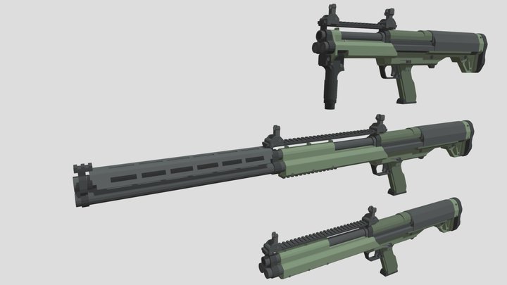 Minecraft: KSG-12 3D Model