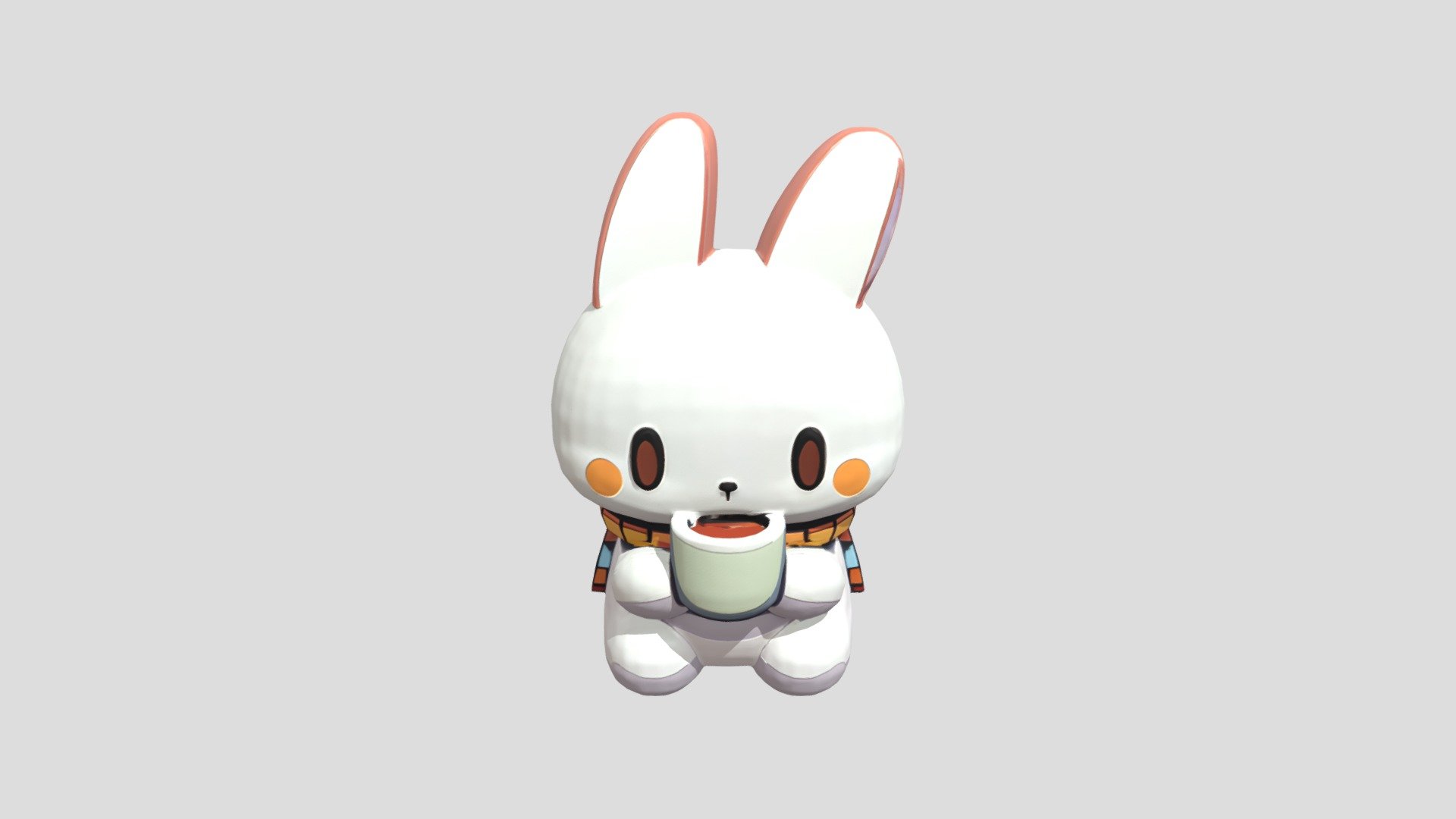 Cute bunny with a scarf - Download Free 3D model by nevtan (@nevtaan ...