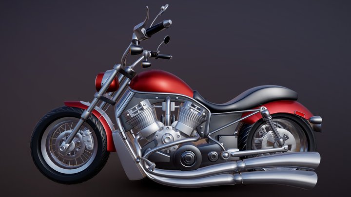 Low Poly Racing Bike 3D Model