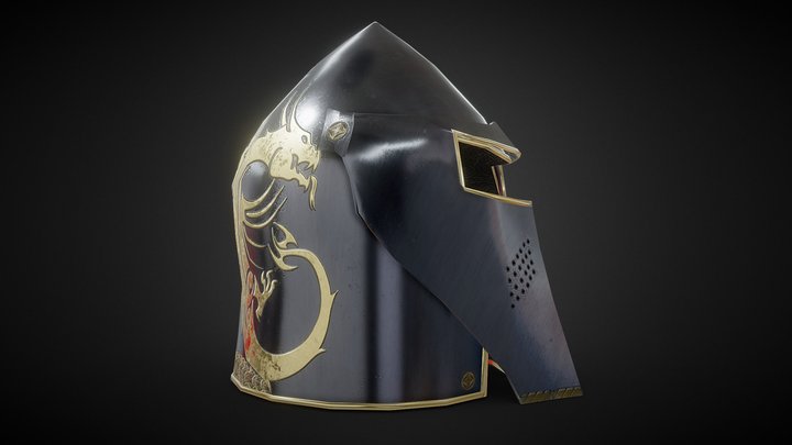 Golden Dragon Barbute 1.0 – Modello 3D gratuito STL