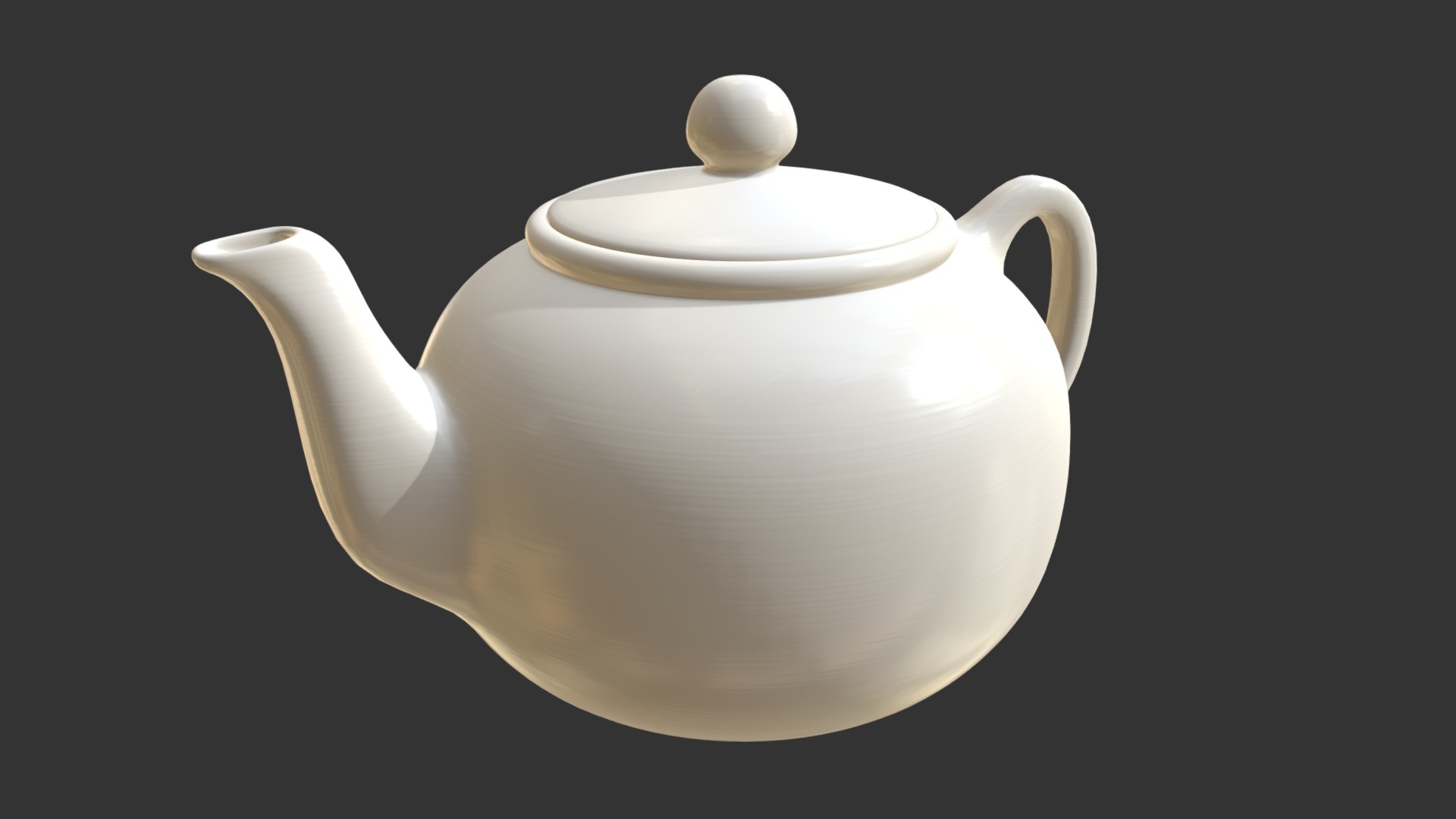 3D model Porcelain teapot 1 - This is a 3D model of the Porcelain teapot 1. The 3D model is about a white teapot with a handle.