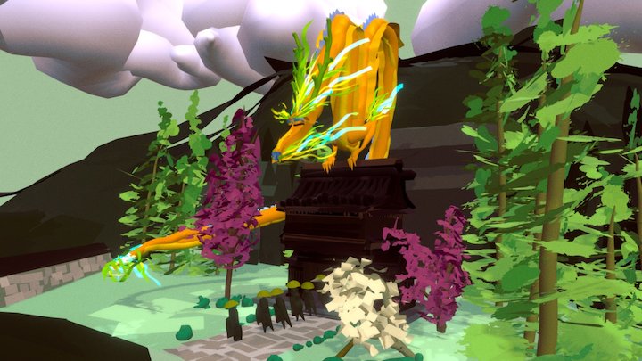 Temple dragon 3D Model
