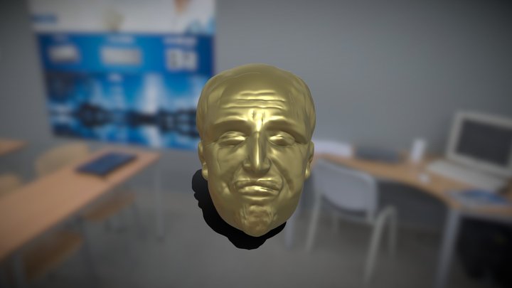 Old man head Bust 3D Model