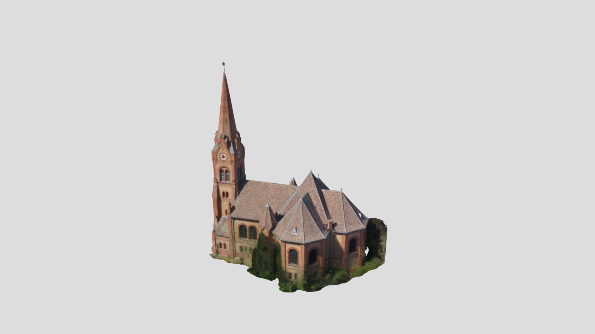 3D model Church of Tabán, Hódmezővásárhely - This is a 3D model of the Church of Tabán, Hódmezővásárhely. The 3D model is about a building with a clock tower.