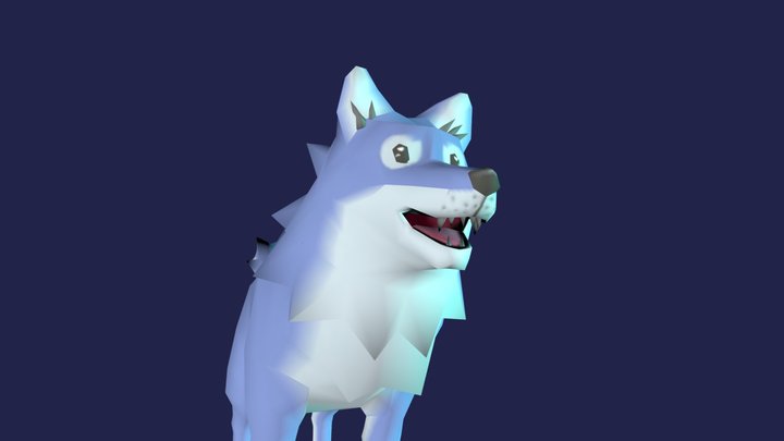 SWEDEN VR - Blue Wolf (low poly) 3D Model