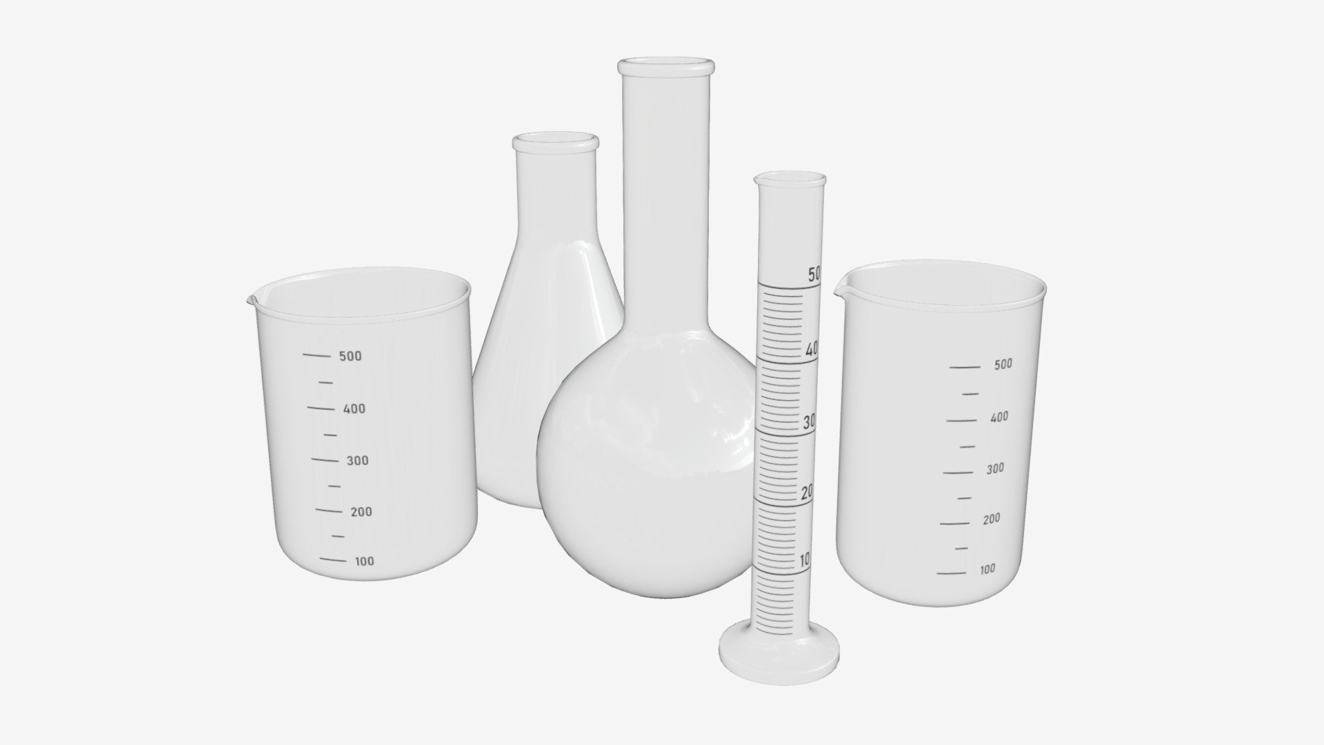 Laboratory Glassware Flasks Measuring Cups Buy Royalty Free 3D model