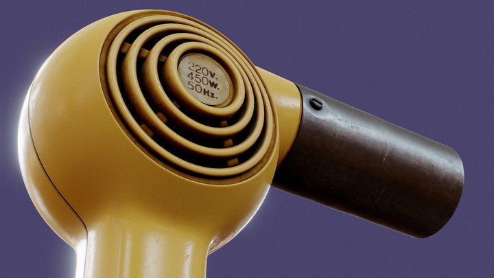 80's Hair Dryer 3D Model