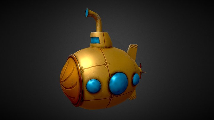 Submarine Low-poly 3D Model