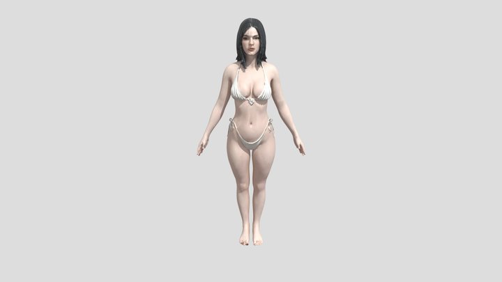Mirror Selfie in a White Bikini 3D Model