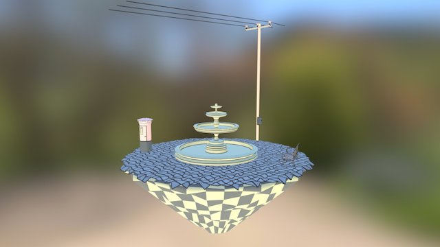 Diorama - Fountain - Coolors.co 3D Model