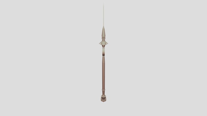 Lowpoly steampunk spear model 3D Model