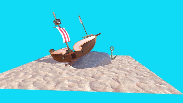 Stylized Boat 3D Model