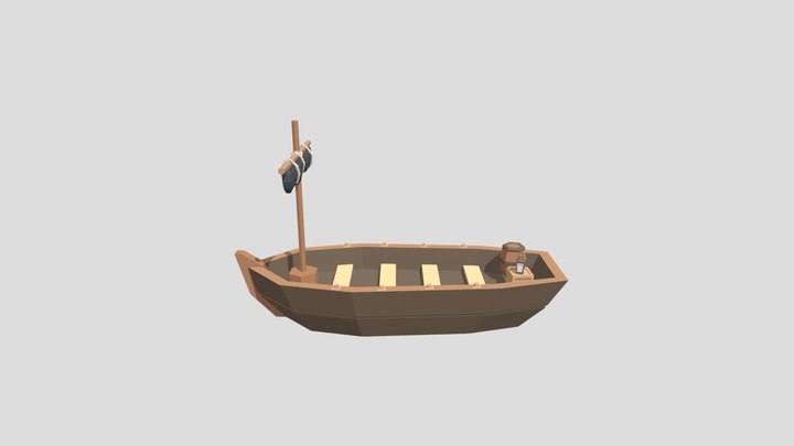 Small Wodden Boat 3D Model