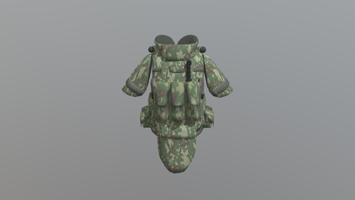 Woodland Camo 6B43 6A 3D Model