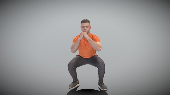 Man doing squats 346 3D Model