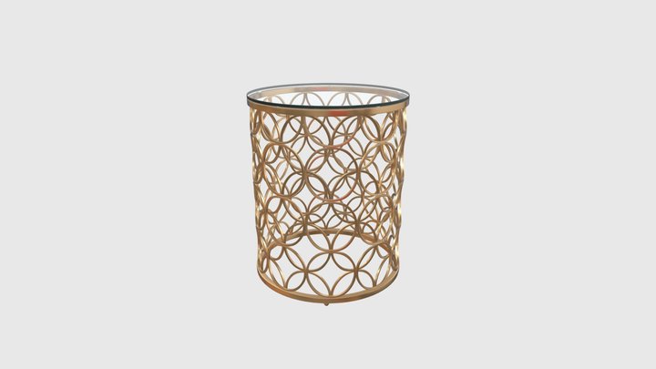 Cody Champagne Gold Glass Side Table 3D Model