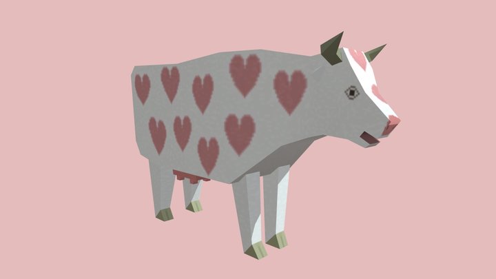 Pink Cow 3D Model