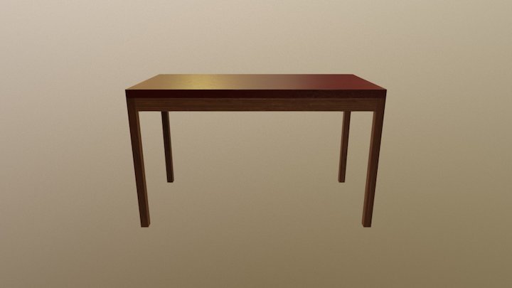 Table 3 Metal Top Wooden Legs 3D Model