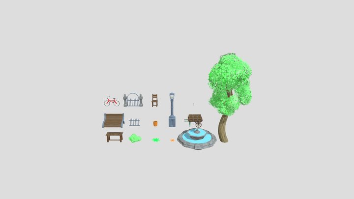 Courtyard Gym 3D Model