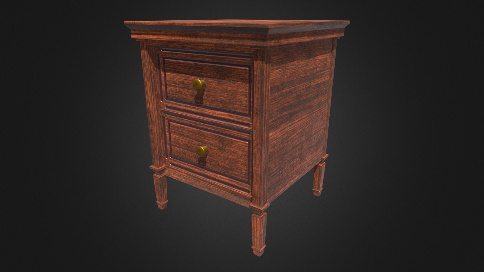 3D model Antique Nightstand - This is a 3D model of the Antique Nightstand. The 3D model is about a wooden box with a light inside.