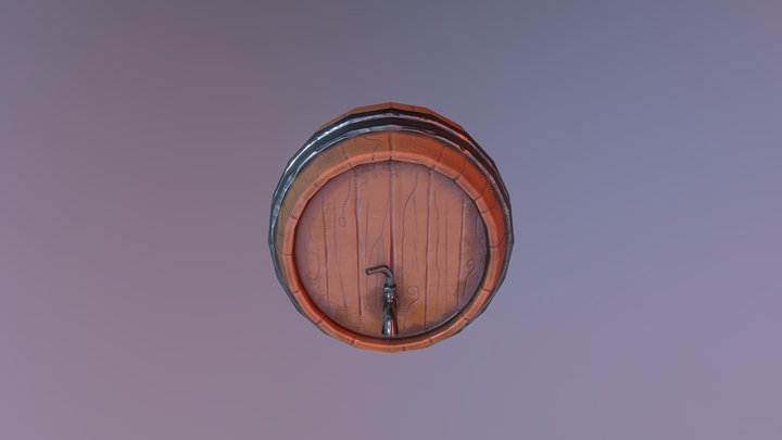 Stylized Barrel 3D Model