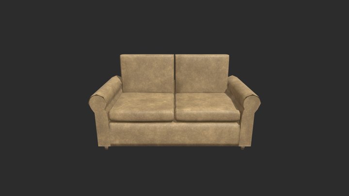 Simple Sofa Low Poly 3D Model