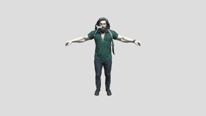 Man Walking with Cigarette 3D Model