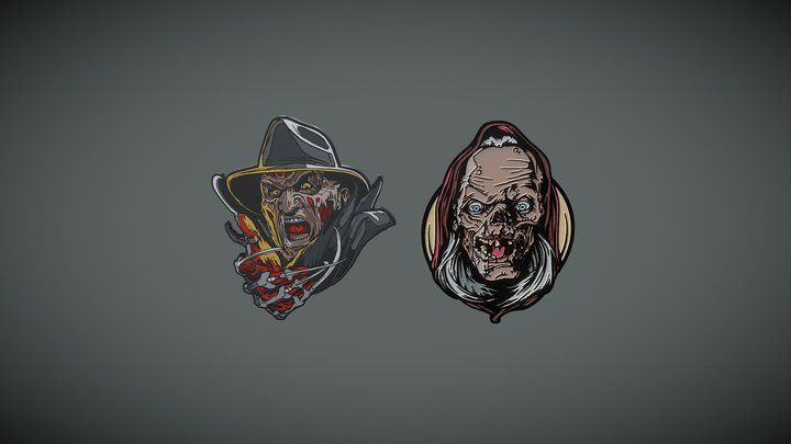 Custom pins by All About Pins 3D Model