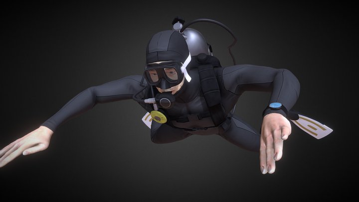 Scuba Diver  - Diving Suit 3D Model