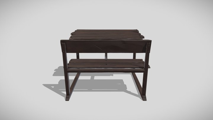 School Desk 3D Model