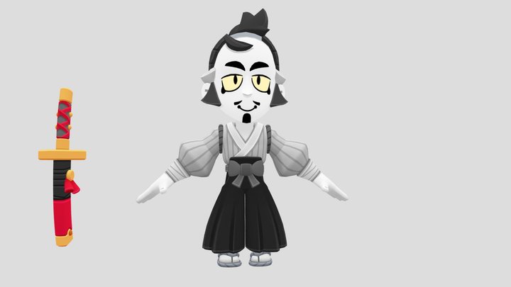 Gray samurai brawl stars 3D Model