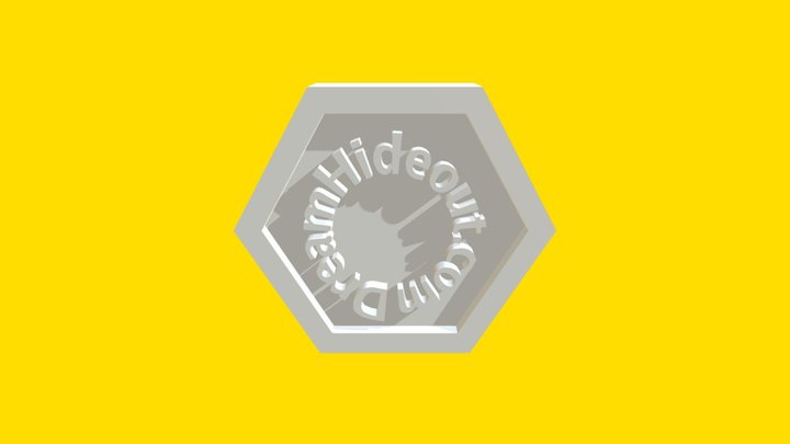 2 Sided Hexagon w/Text 3D Model