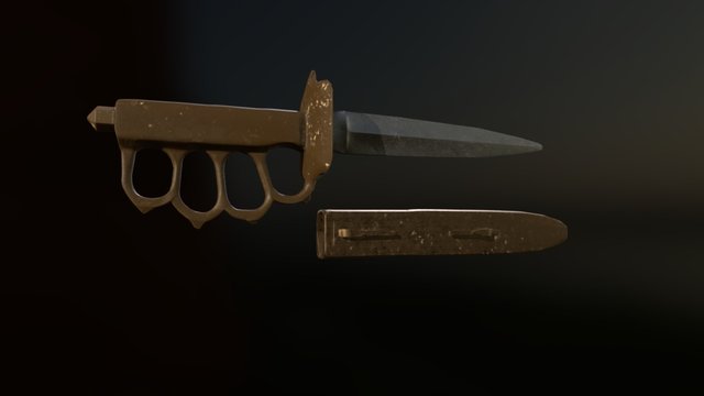 WW1 Trench Knife: Retextured 3D Model