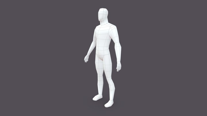 Lowpoly Male Base Mesh 3D Model