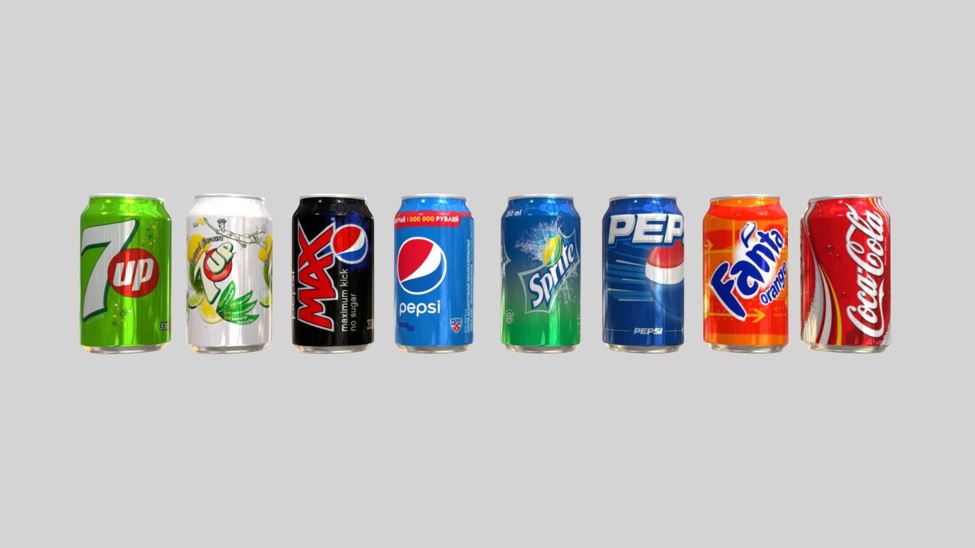 3D model Pepsi Max Can VR / AR / low-poly
