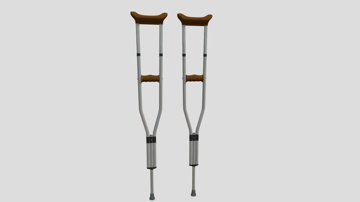 Aluminium Crutches 3D Model