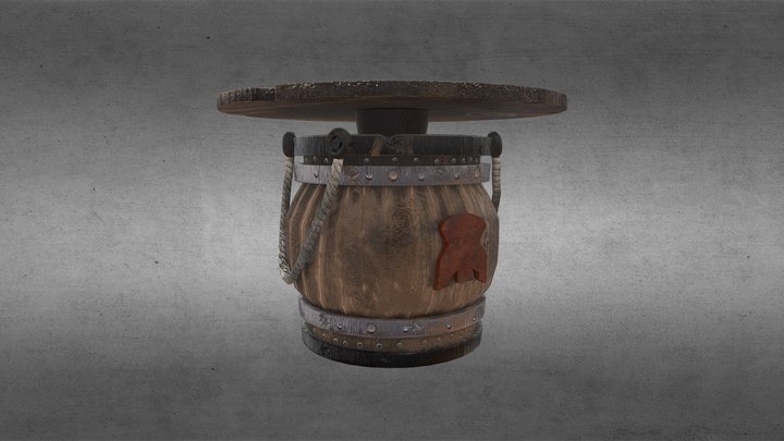 Barrel_Desk 3D Model