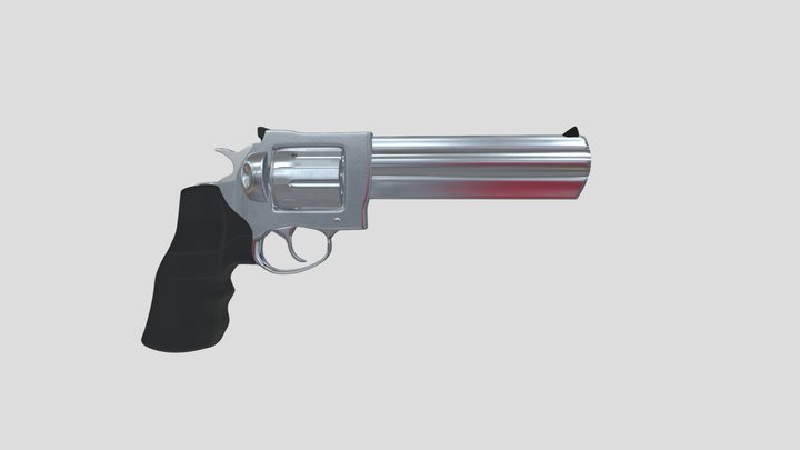 S & W Magnum revolver - polished 3D Model