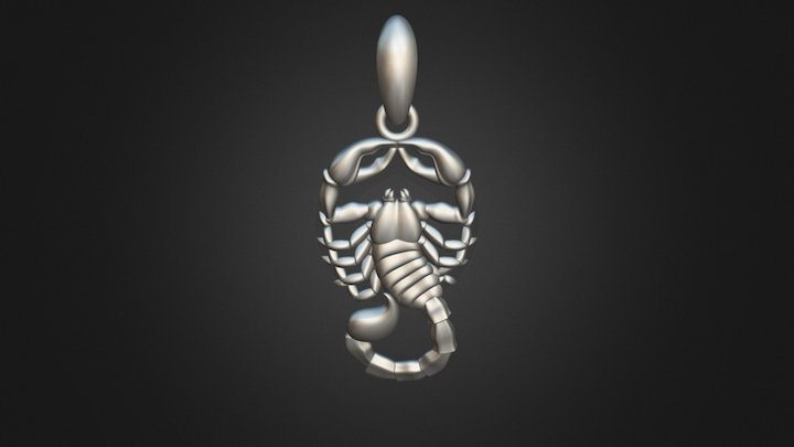 Scorpio Zodiac Sign Pendant 001-11 3D Model