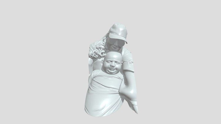 Woman holding a baby 3D Model