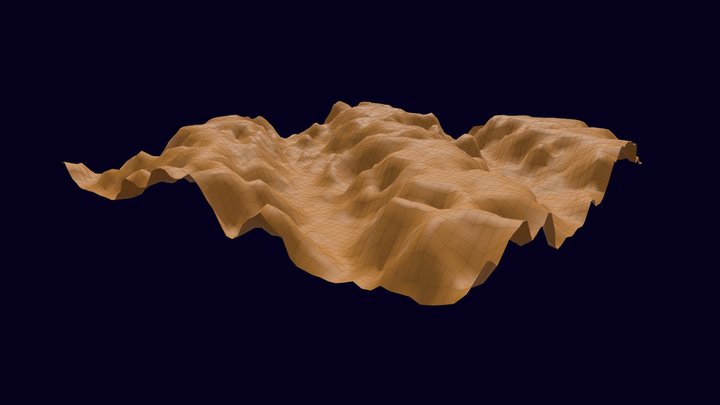 Space Planet Terrain 3D Model